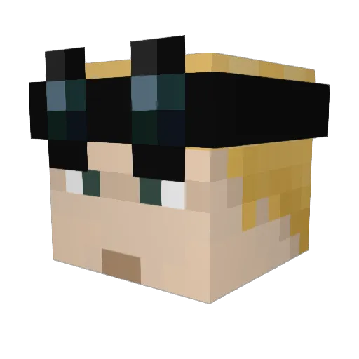Rappspaps Minecraft avatar head, 3D render