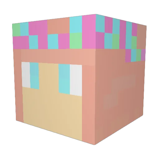 RapsLLC Minecraft avatar head, 3D render