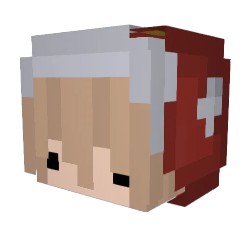 Rapser Minecraft avatar head, 3D render