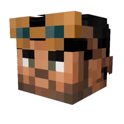 RapterSonic Minecraft avatar head, 3D render