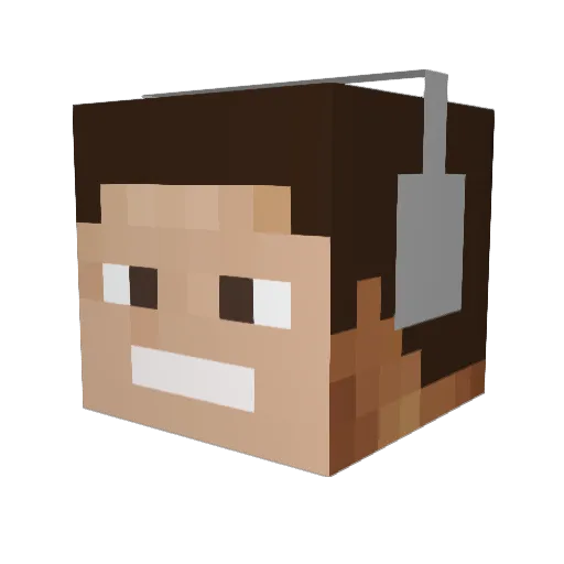 Raptex Minecraft avatar head, 3D render