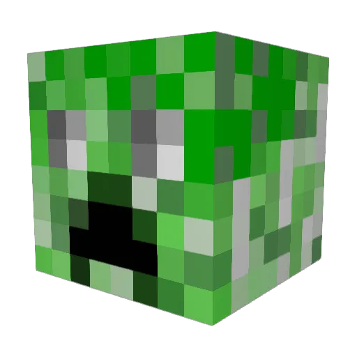 RaptorBionic Minecraft avatar head, 3D render