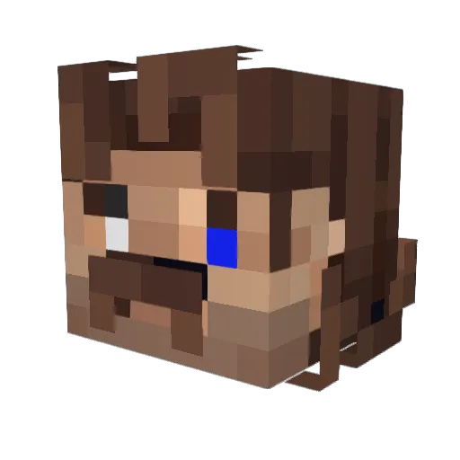 Raptoriun Minecraft avatar head, 3D render