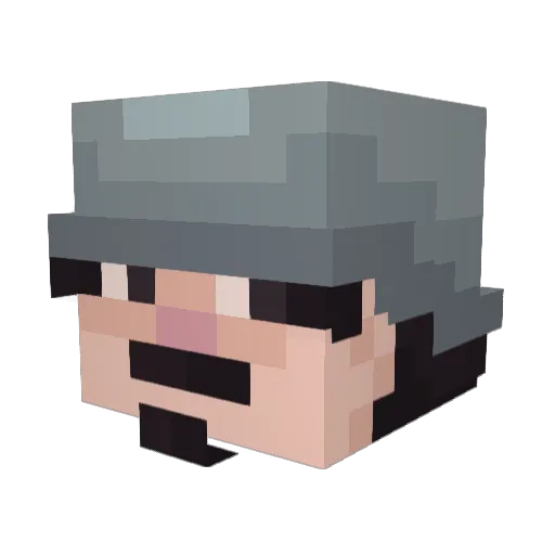 Raptorman90 Minecraft avatar head, 3D render