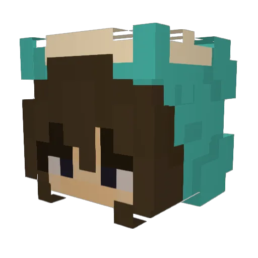 Raptsie Minecraft avatar head, 3D render