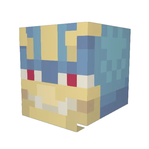 Rapturinoo Minecraft avatar head, 3D render