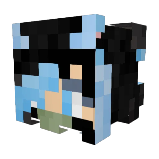 RaquelGplays Minecraft avatar head, 3D render
