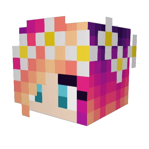 RaquelXD69 Minecraft avatar head, 3D render