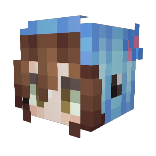 RaraPB Minecraft avatar head, 3D render