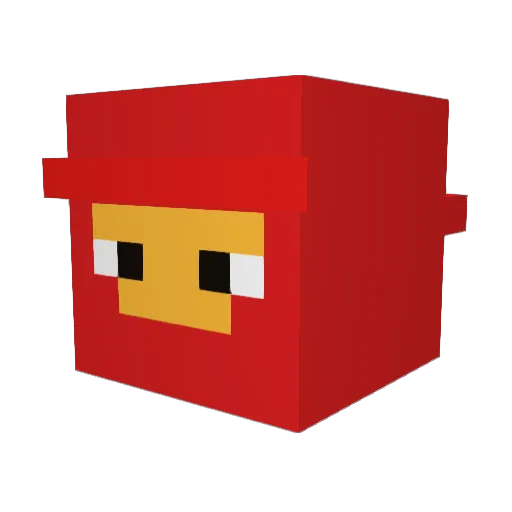 RaraPoey Minecraft avatar head, 3D render