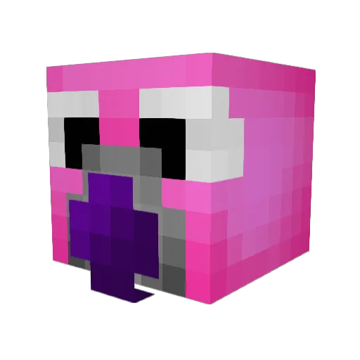 Rarabka Minecraft avatar head, 3D render