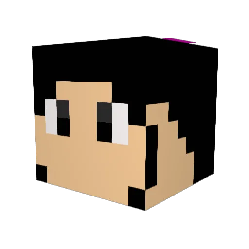 Raragi Minecraft avatar head, 3D render