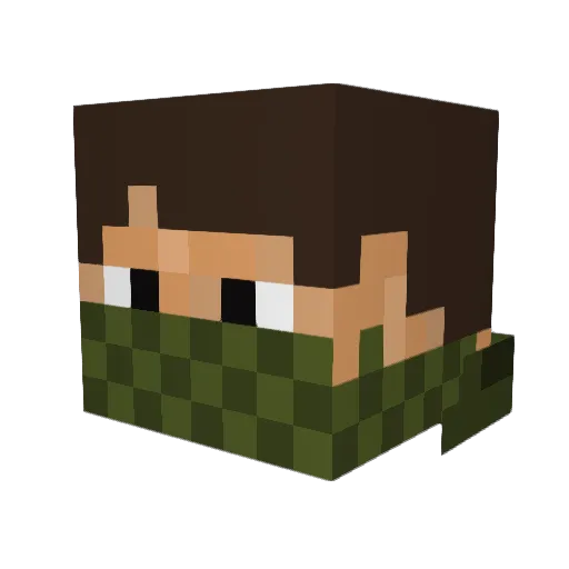 Raremint Minecraft avatar head, 3D render