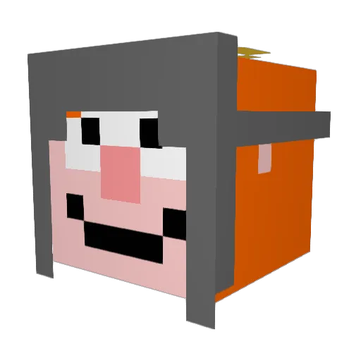 Rarery Minecraft avatar head, 3D render
