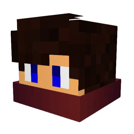 Rarezin Minecraft avatar head, 3D render