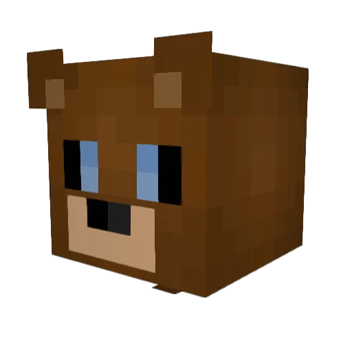 Rarguin Minecraft avatar head, 3D render