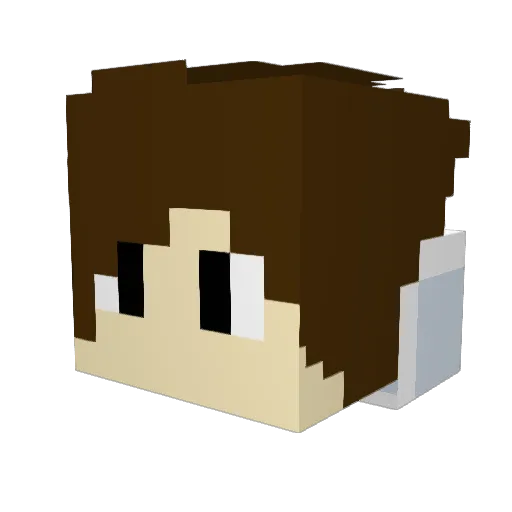 Rarki Minecraft avatar head, 3D render