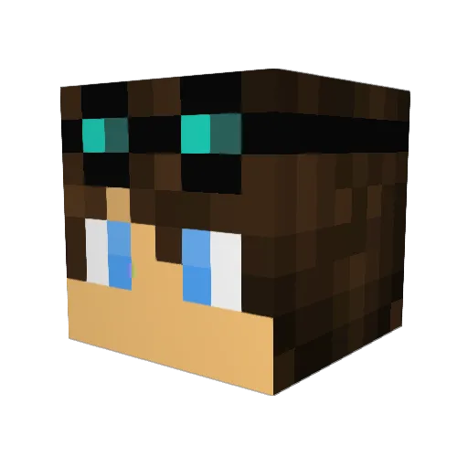 Rarku Minecraft avatar head, 3D render