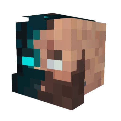 Rarqz Minecraft avatar head, 3D render