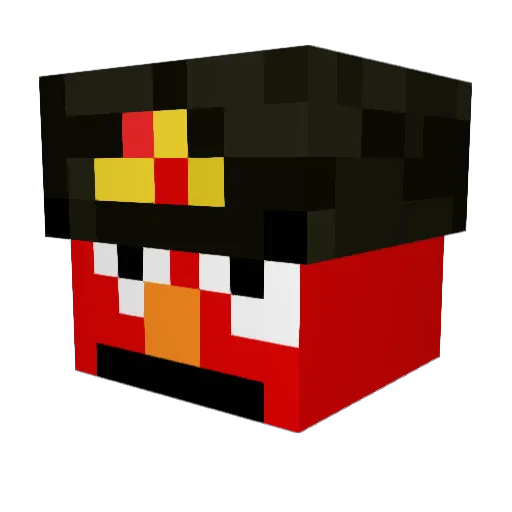 Rartore Minecraft avatar head, 3D render