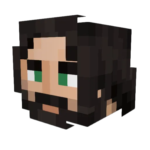 Rarusek Minecraft avatar head, 3D render