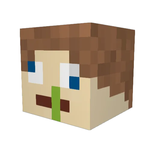 Rarverrr Minecraft avatar head, 3D render