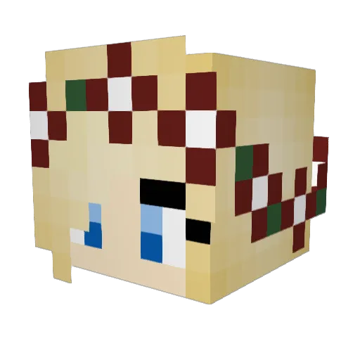 Rarwrawr Minecraft avatar head, 3D render