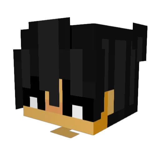 Rarzen Minecraft avatar head, 3D render