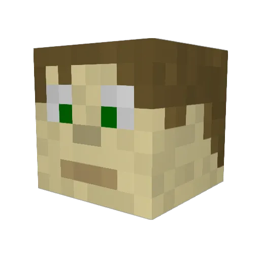 Rasbags Minecraft avatar head, 3D render