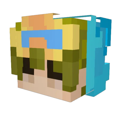 Rascital Minecraft avatar head, 3D render
