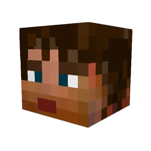 Rasdin Minecraft avatar head, 3D render