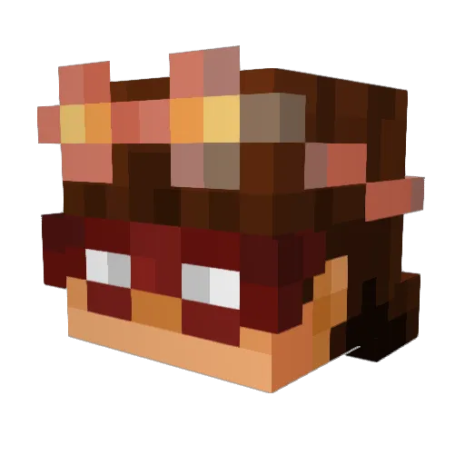 Raseji Minecraft avatar head, 3D render