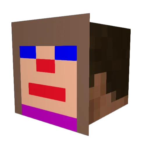 Rasfus Minecraft avatar head, 3D render