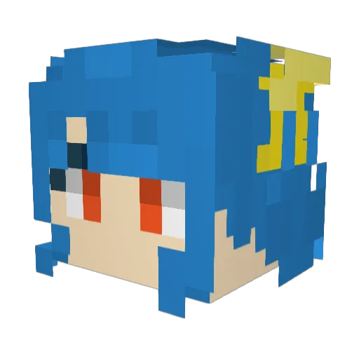 Rashomon_ Minecraft avatar head, 3D render