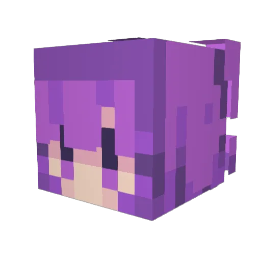 Raspboo Minecraft avatar head, 3D render