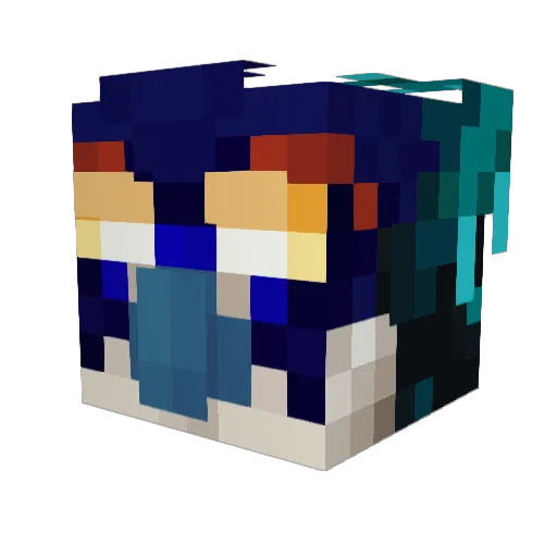 Raspybrandom Minecraft avatar head, 3D render