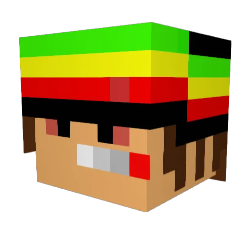 RastaEddy Minecraft avatar head, 3D render
