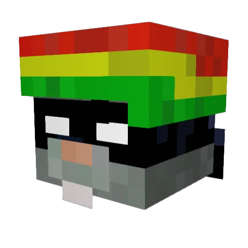 RastaRuoi Minecraft avatar head, 3D render