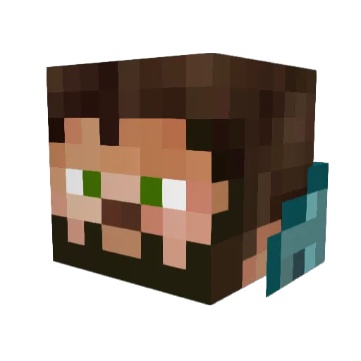Rastinator Minecraft avatar head, 3D render