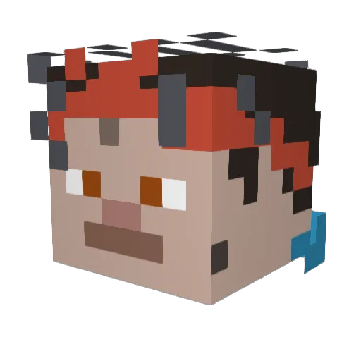 Rat_Dog_Reborn Minecraft avatar head, 3D render