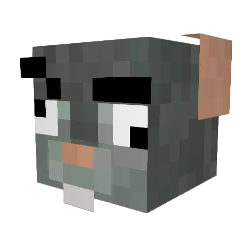 Rat_United Minecraft avatar head, 3D render