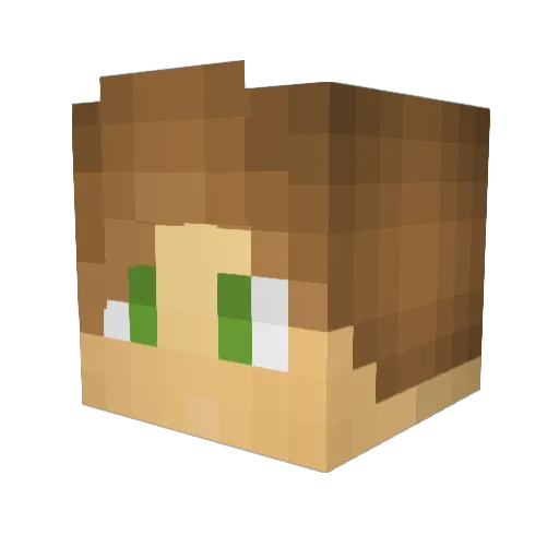 RataBlancas Minecraft avatar head, 3D render