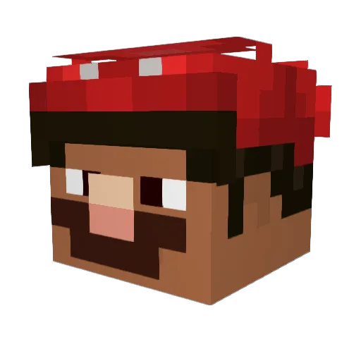 Rataav Minecraft avatar head, 3D render