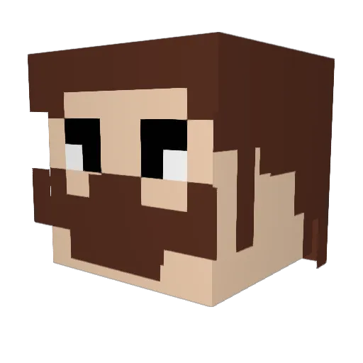 Ratance Minecraft avatar head, 3D render