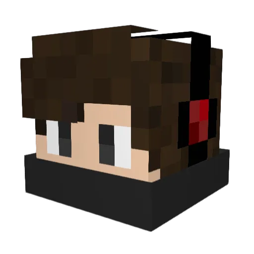 Ratash Minecraft avatar head, 3D render