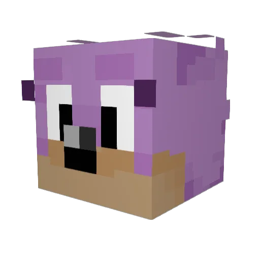 Ratasuu Minecraft avatar head, 3D render