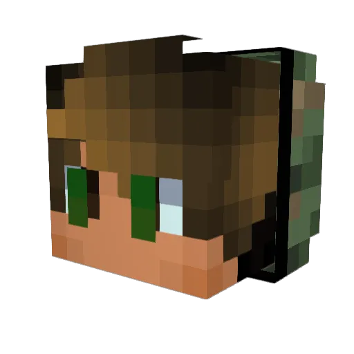 Ratatouie Minecraft avatar head, 3D render