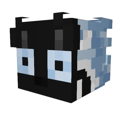 Ratau Minecraft avatar head, 3D render