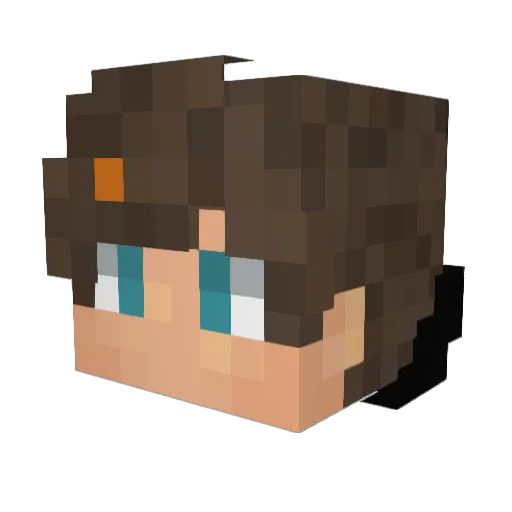 Rate1x Minecraft avatar head, 3D render