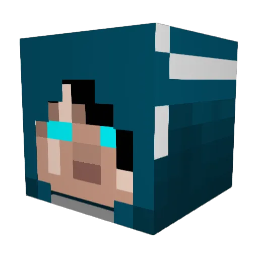 Rationalwolf Minecraft avatar head, 3D render